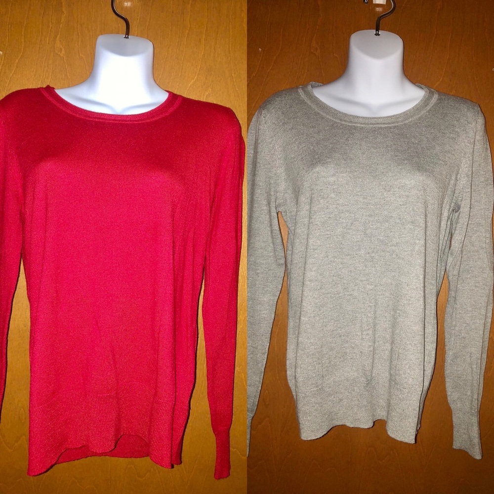 Worthington Red & Gray Sweaters 2/$8